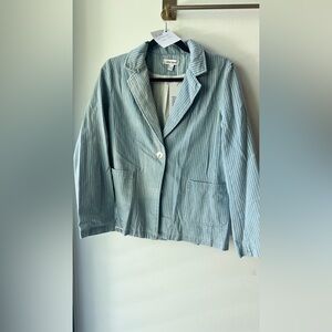 Color Block, Blue Striped Blazer Jacket, nwot Size M | 1100